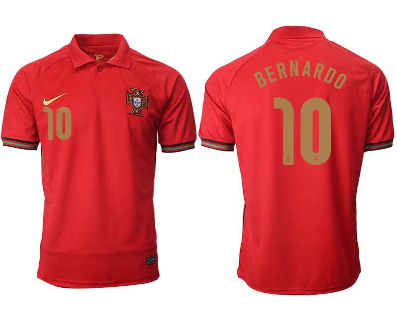 Men 2021 European Cup Portugal home aaa version red #10 Soccer Jersey->portugal jersey->Soccer Country Jersey